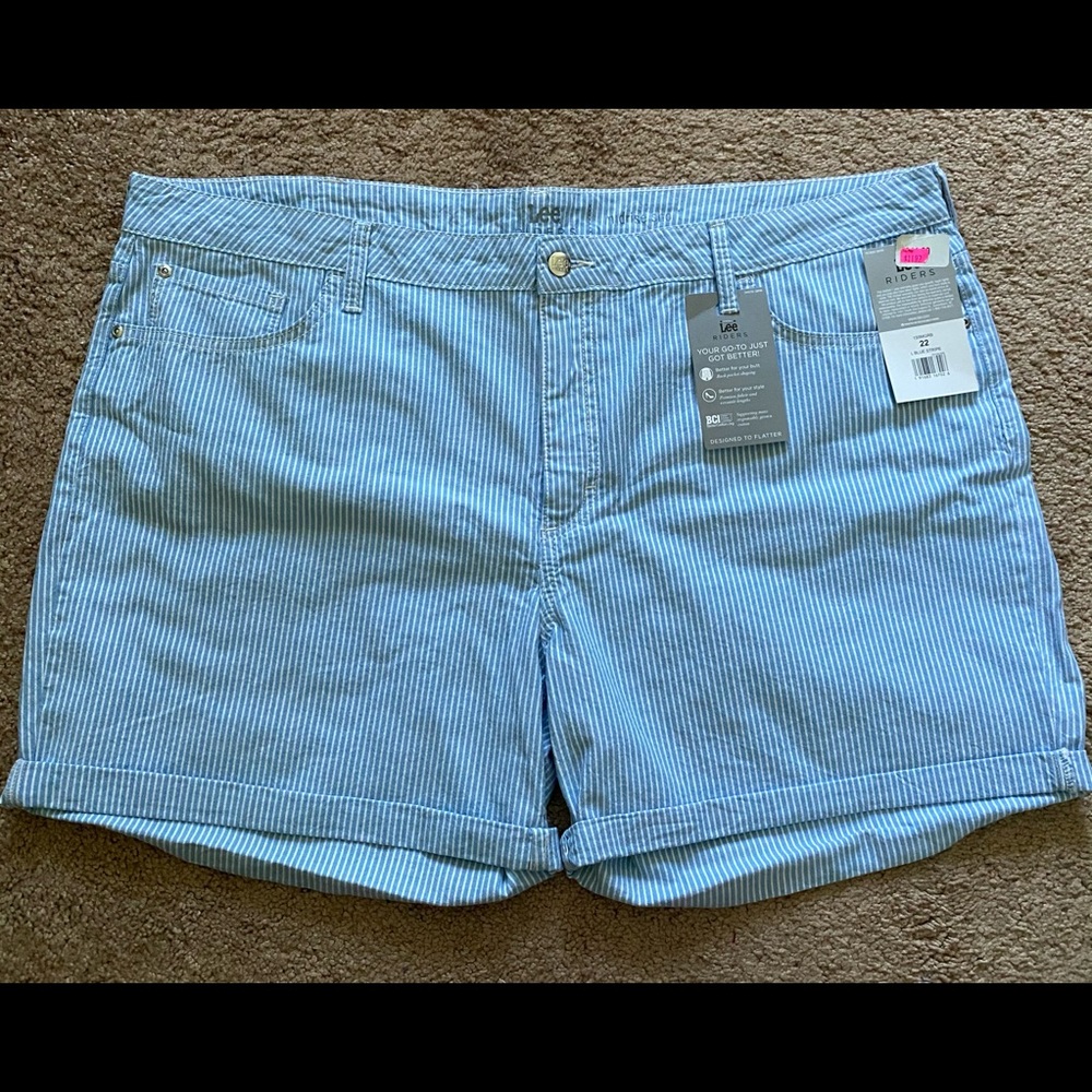 Riders by Lee blue and white pinstriped Jean short
